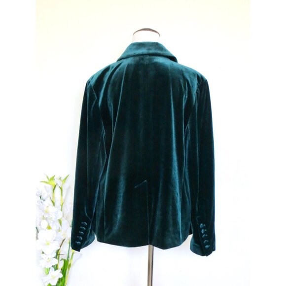NEW! Universal Standard Velvet Blazer Jacket Forest Green SZ 12 - Picture 8 of 11